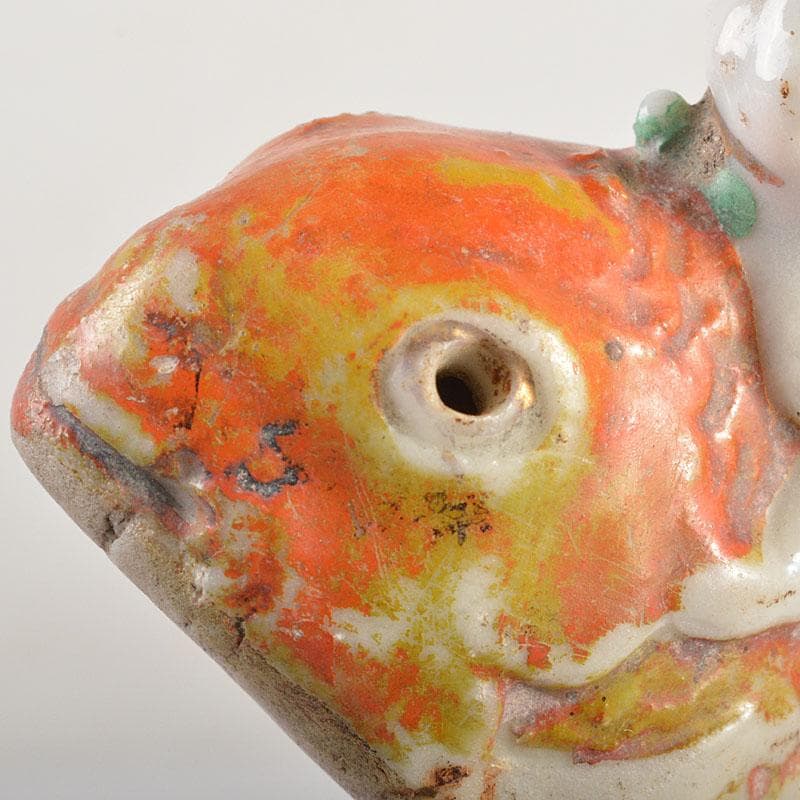 古民芸　色絵　鯛乗り童子　水滴　時代箱付　N　6771