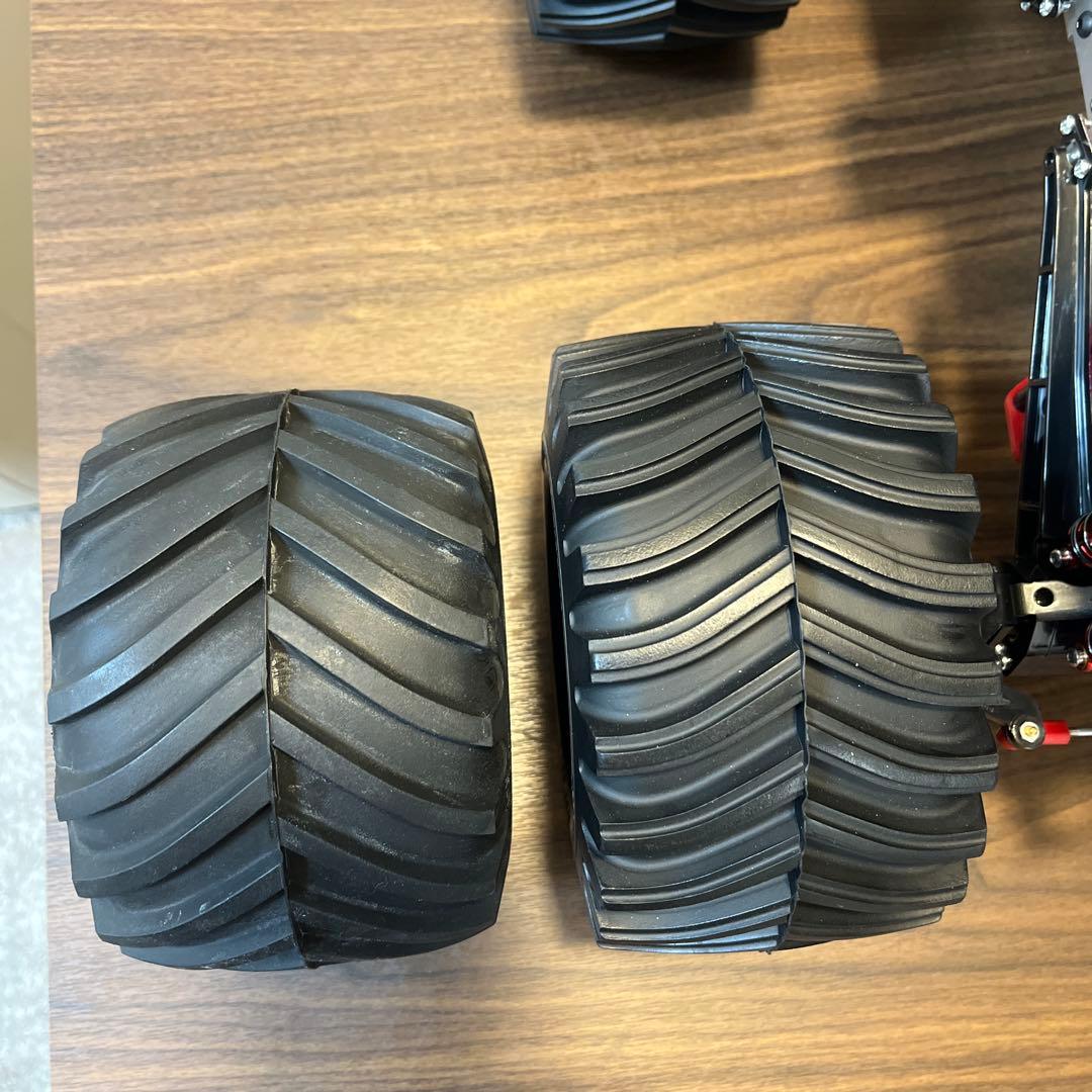 タミヤ TGM ラグタイヤ、ホイール改造 12ミリハブ仕様4本セット