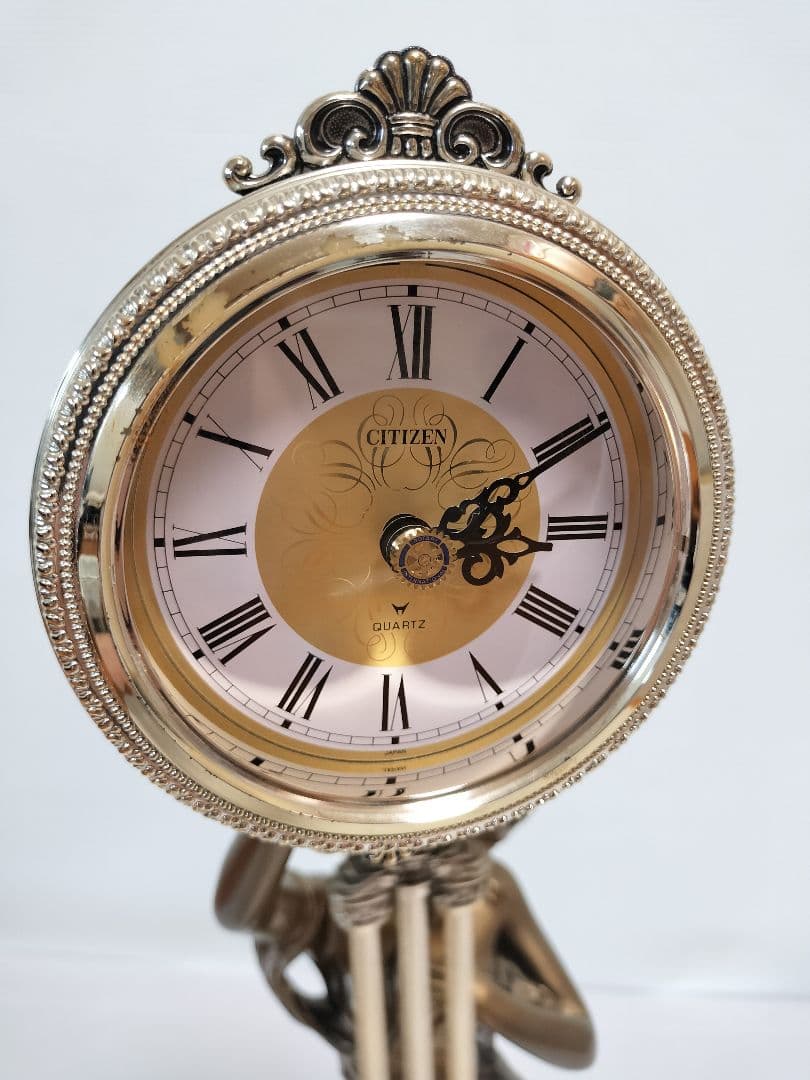 CITIZEN　シチズン　新平和の女神　振り子置き時計　金色イブシ仕上げ　像