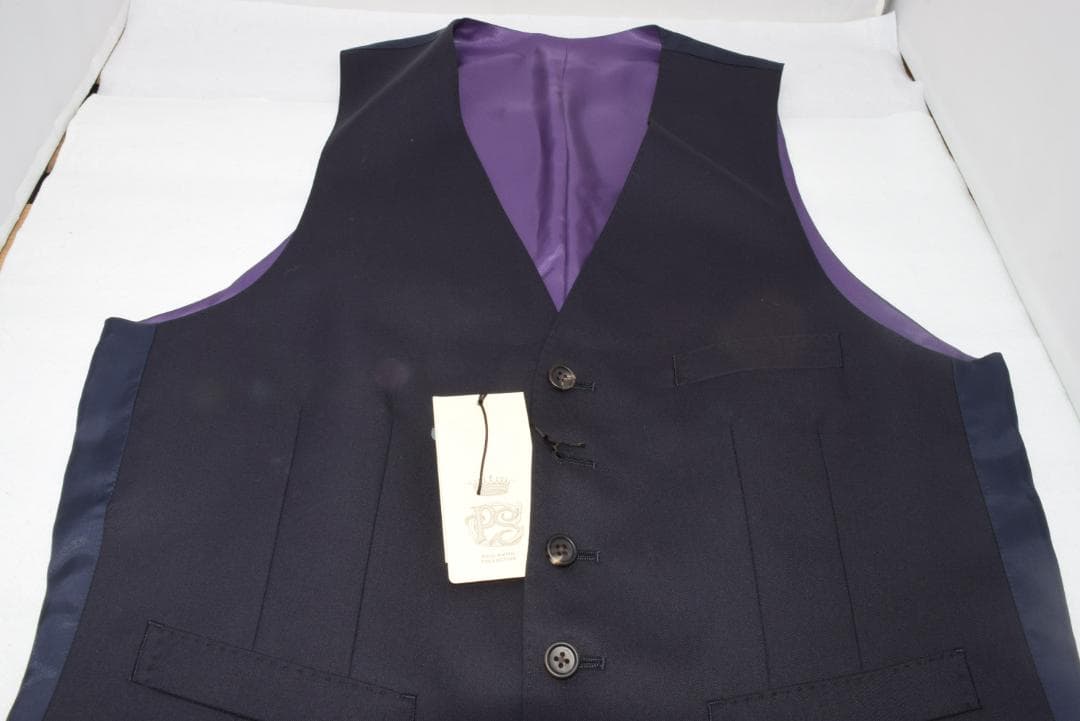 新品☆Paul Smith COLLECTION ベスト☆紺☆Lサイズ☆裏地紫