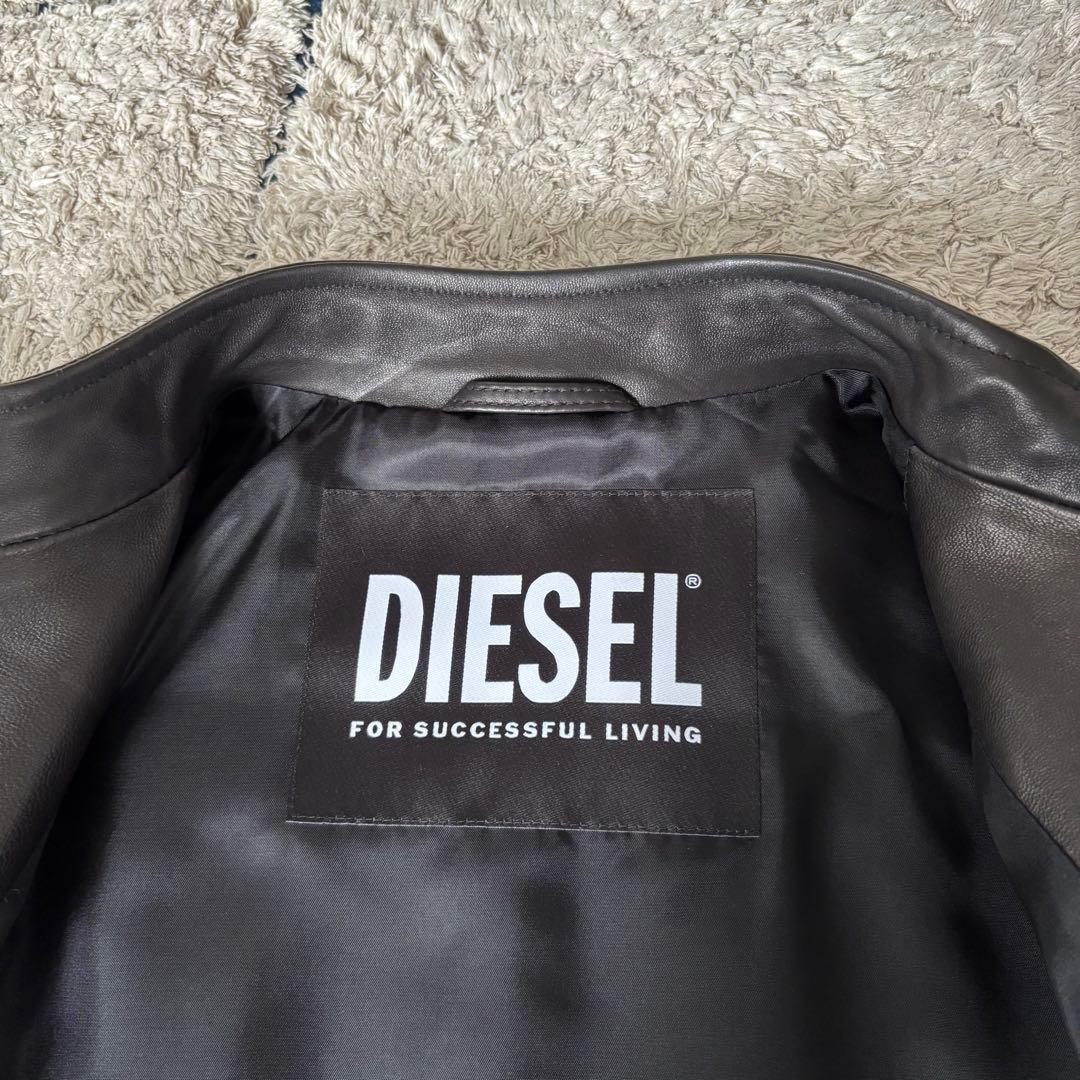 【極美品✨】ディーゼル　レザージャケット　シングル　ラムレザー　ライダース　黒