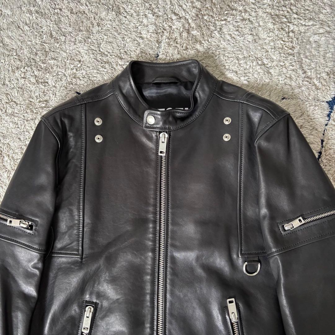 【極美品✨】ディーゼル　レザージャケット　シングル　ラムレザー　ライダース　黒