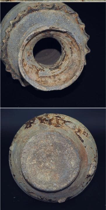 送料無料　出土品 南北朝時代褐釉壺　高17ｃｍ