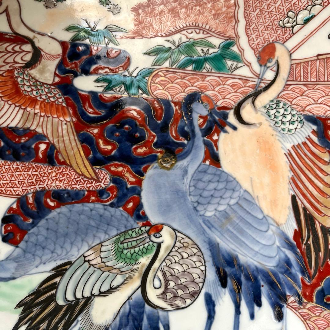 江戸時代　有田焼　古伊万里　錦手　金彩赤絵　『特大』 ‼️大鉢　直径37cm