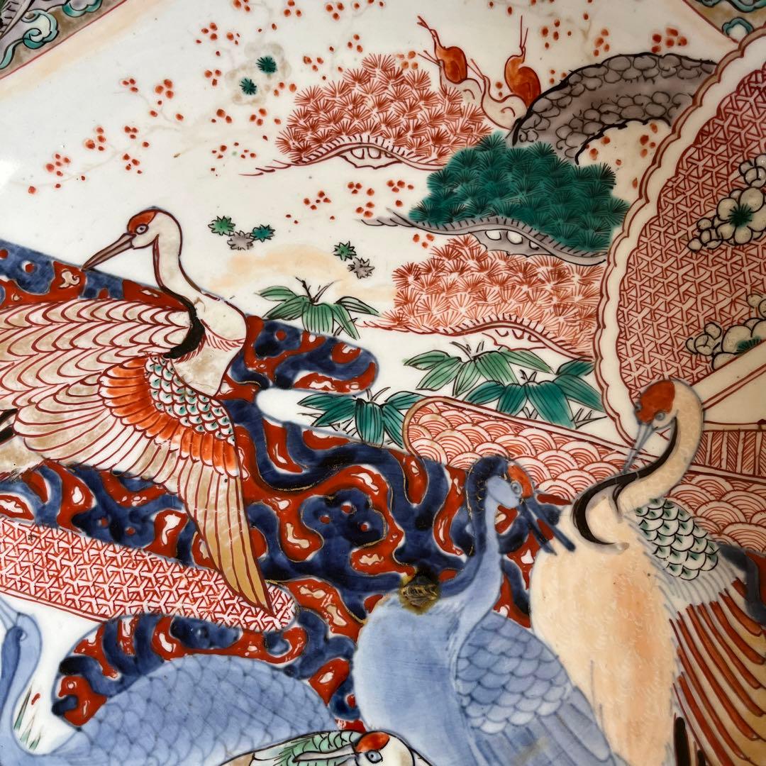 江戸時代　有田焼　古伊万里　錦手　金彩赤絵　『特大』 ‼️大鉢　直径37cm