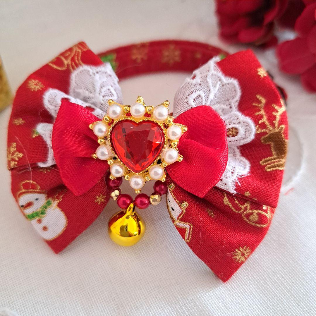 クリスマスシリーズ(赤サンタ&雪だるま)わんちゃん猫ちゃん用首輪