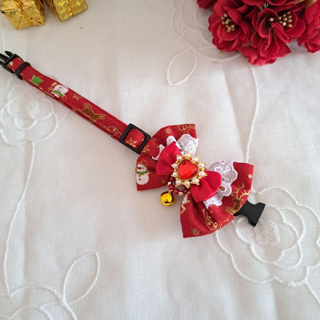 クリスマスシリーズ(赤サンタ&雪だるま)わんちゃん猫ちゃん用首輪