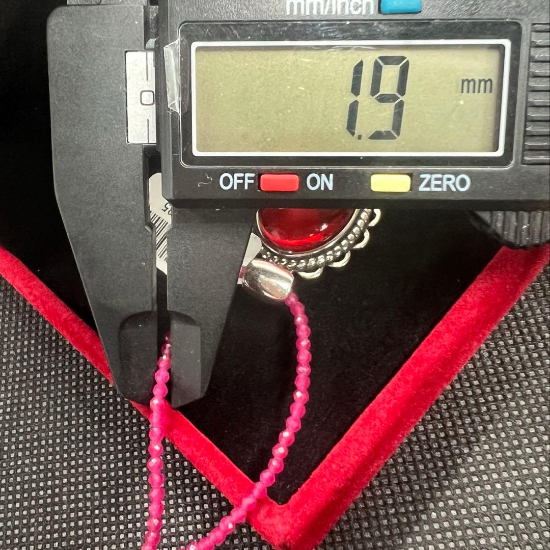 天然ポーランドの赤琥珀のペンダントトップにルビーのチェーンのセットs925使用