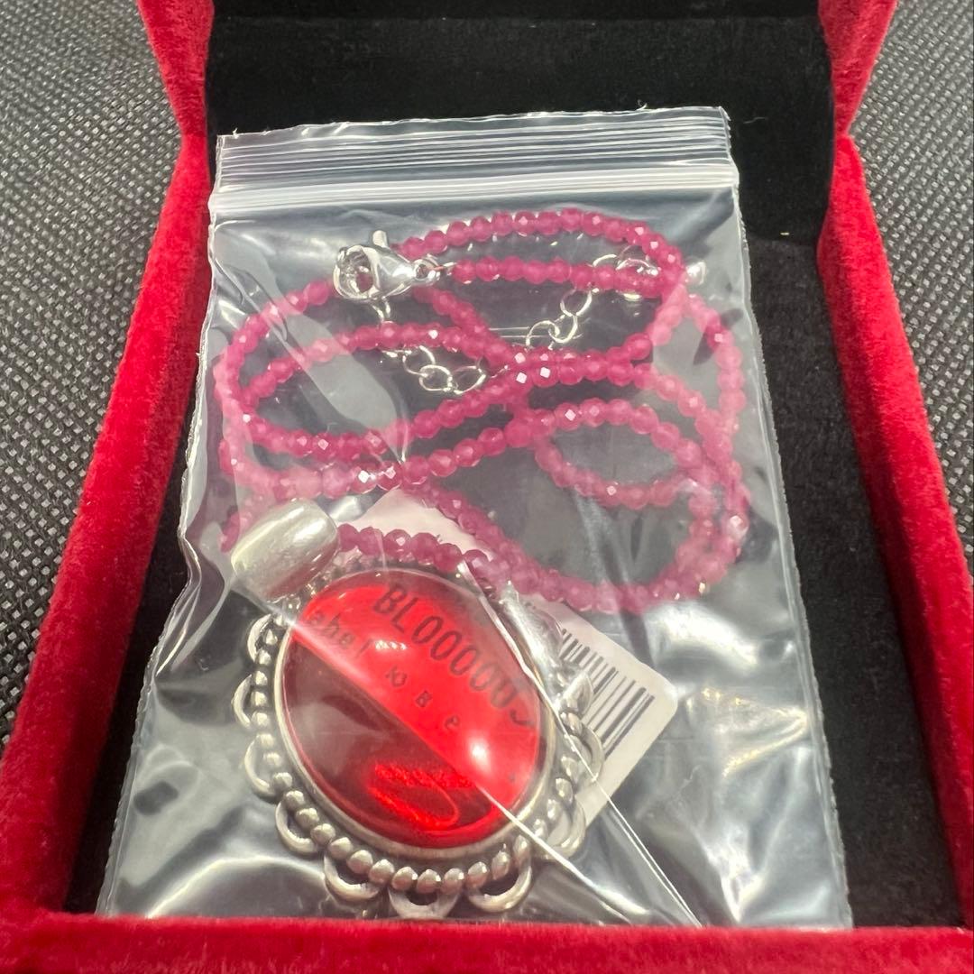 天然ポーランドの赤琥珀のペンダントトップにルビーのチェーンのセットs925使用