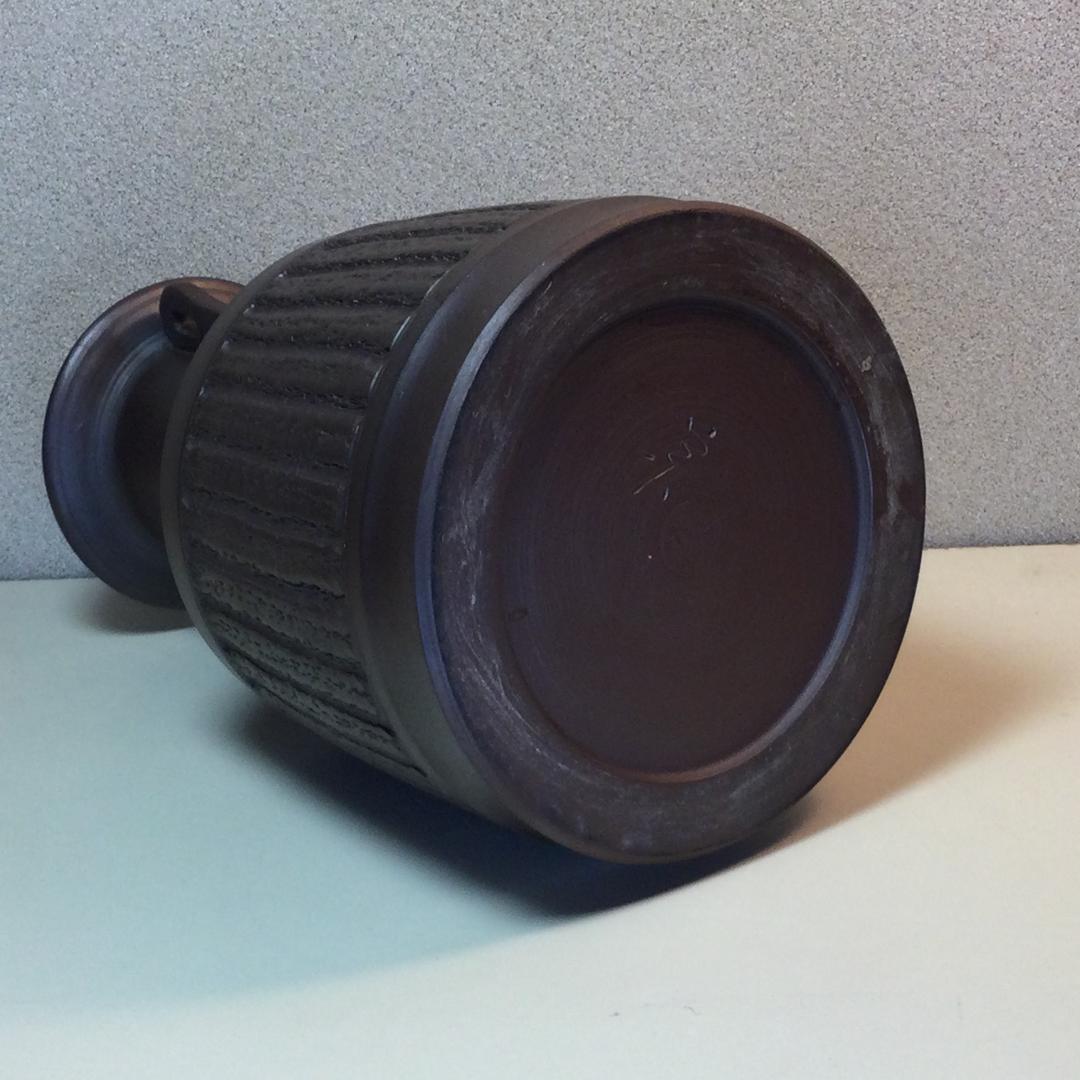 陶芸　手作り陶器　線文花入れ