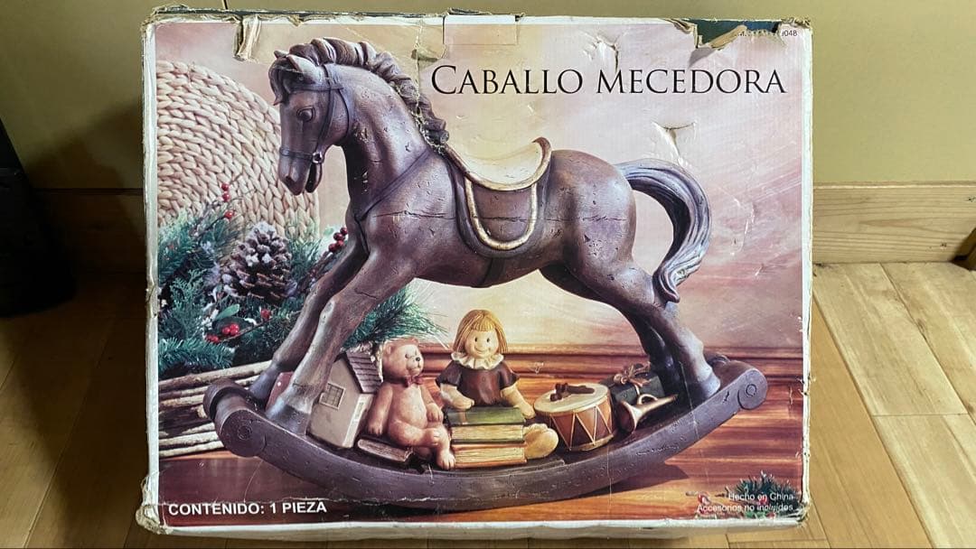 木製ロッキングホース 子供とおもちゃ付き