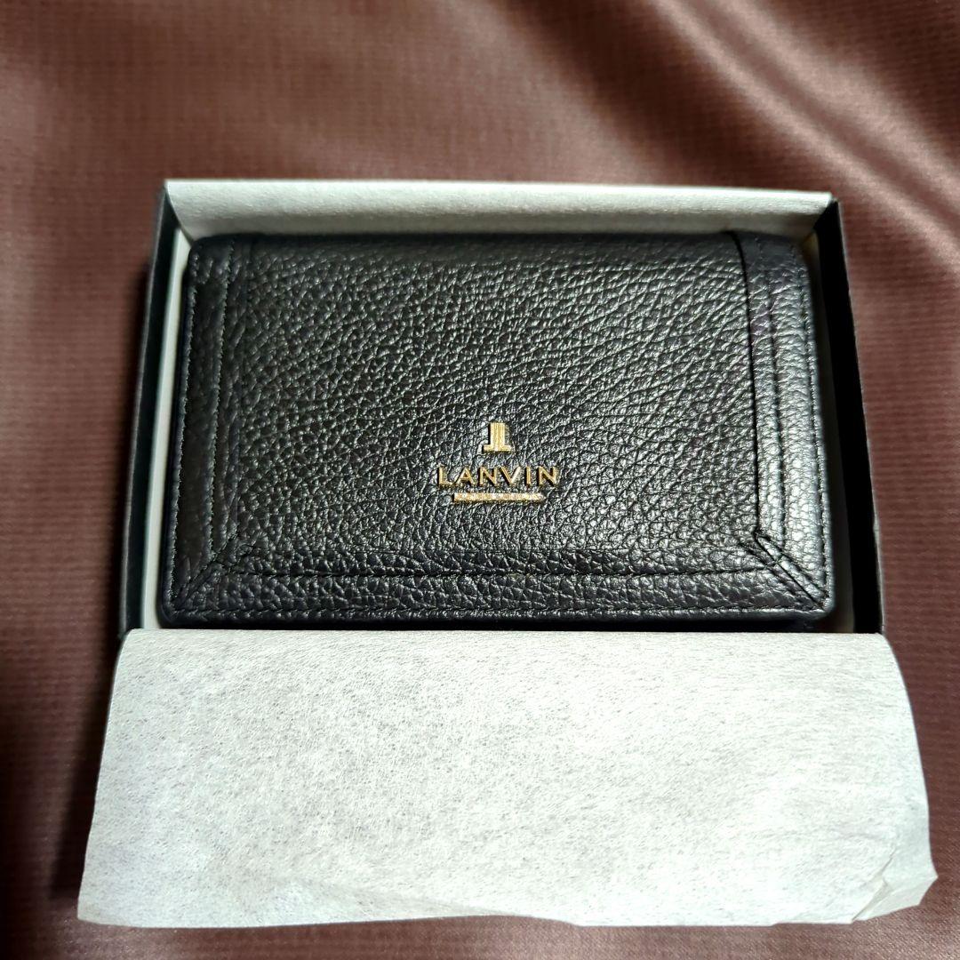 【ランバンコレクション】 レジェパース 二つ折り財布 ブラック レザー 箱付き