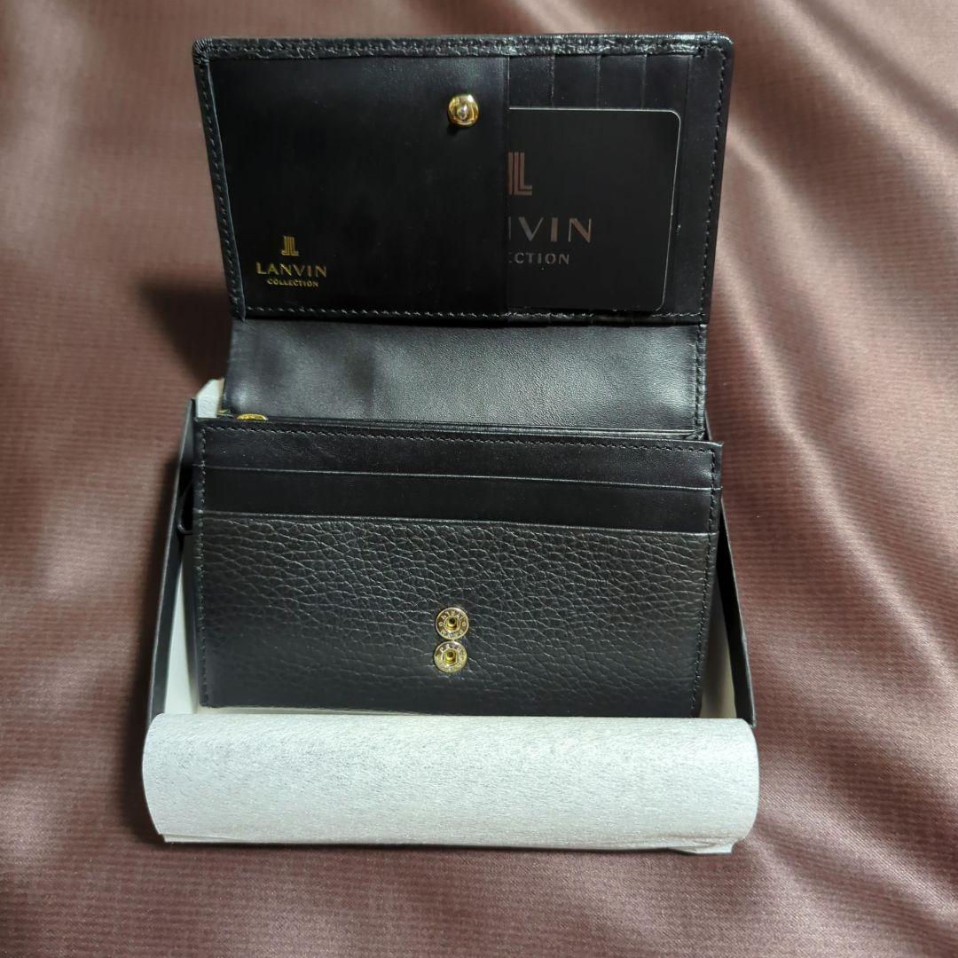 【ランバンコレクション】 レジェパース 二つ折り財布 ブラック レザー 箱付き