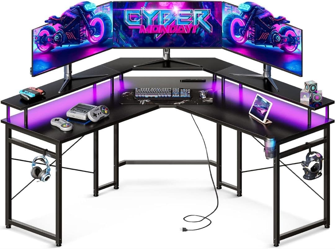 ODK L字型ゲーミングデスク 【ほぼ新品 訳あり品】