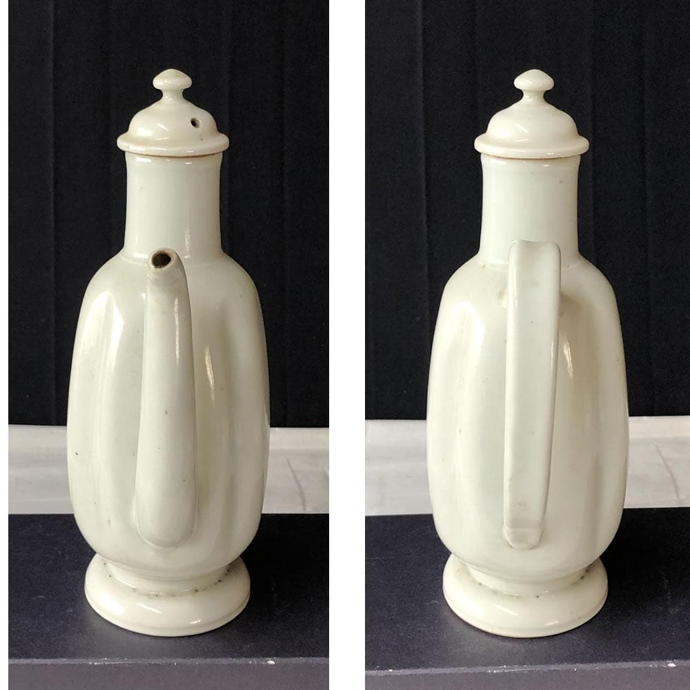 e3042 九谷焼 白磁 仙盞瓶 明治時代 水注 煎茶瓶 煎茶道具 茶道具