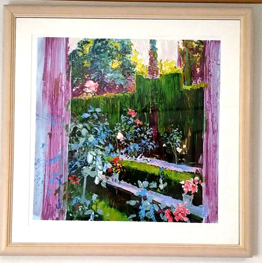 【真作】　シルクスクリーン　トレンツ・リャド「黄昏の光」遺族のサイン