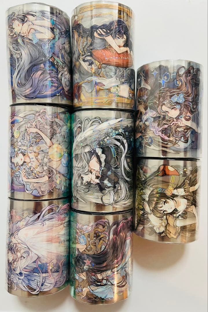 《在庫処分セール》海外　人物　マスキングテープ　墨魚 ホロ　8点