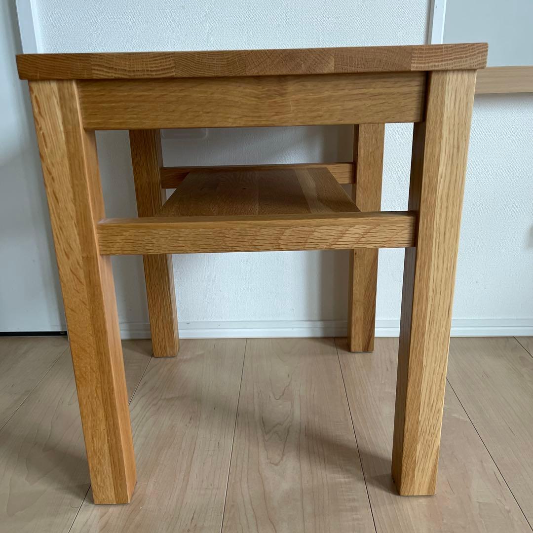 無印良品 オーク無垢材 サイドテーブル ベンチ スツール 椅子 チェア ⑤
