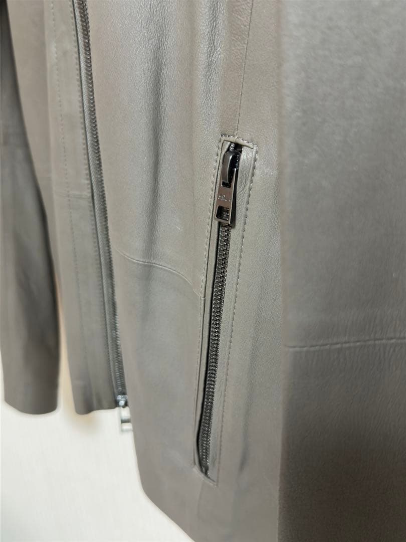 D/him ラム ライダースジャケット 48 グレー