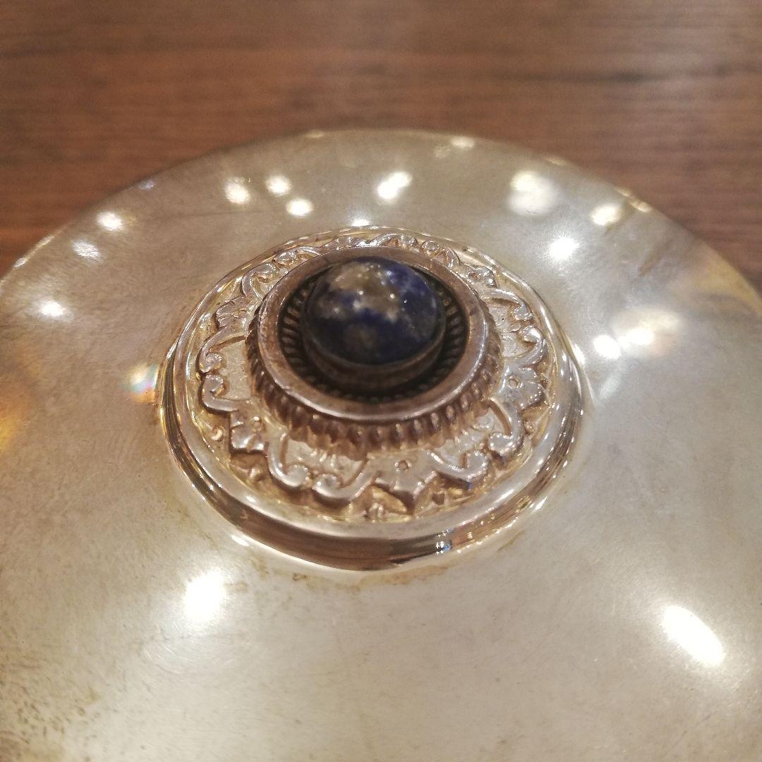 ◇英国アンティーク　スターリングシルバー蓋付　キャンディーボウル