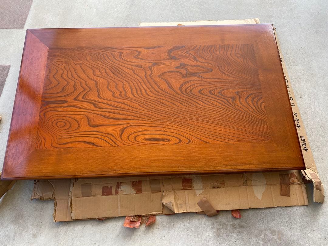 茶色の天然木目座卓 高級座卓