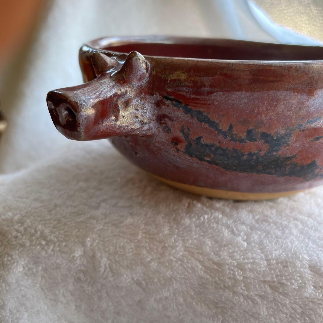 酒器　片口　亥　直径約14㌢
