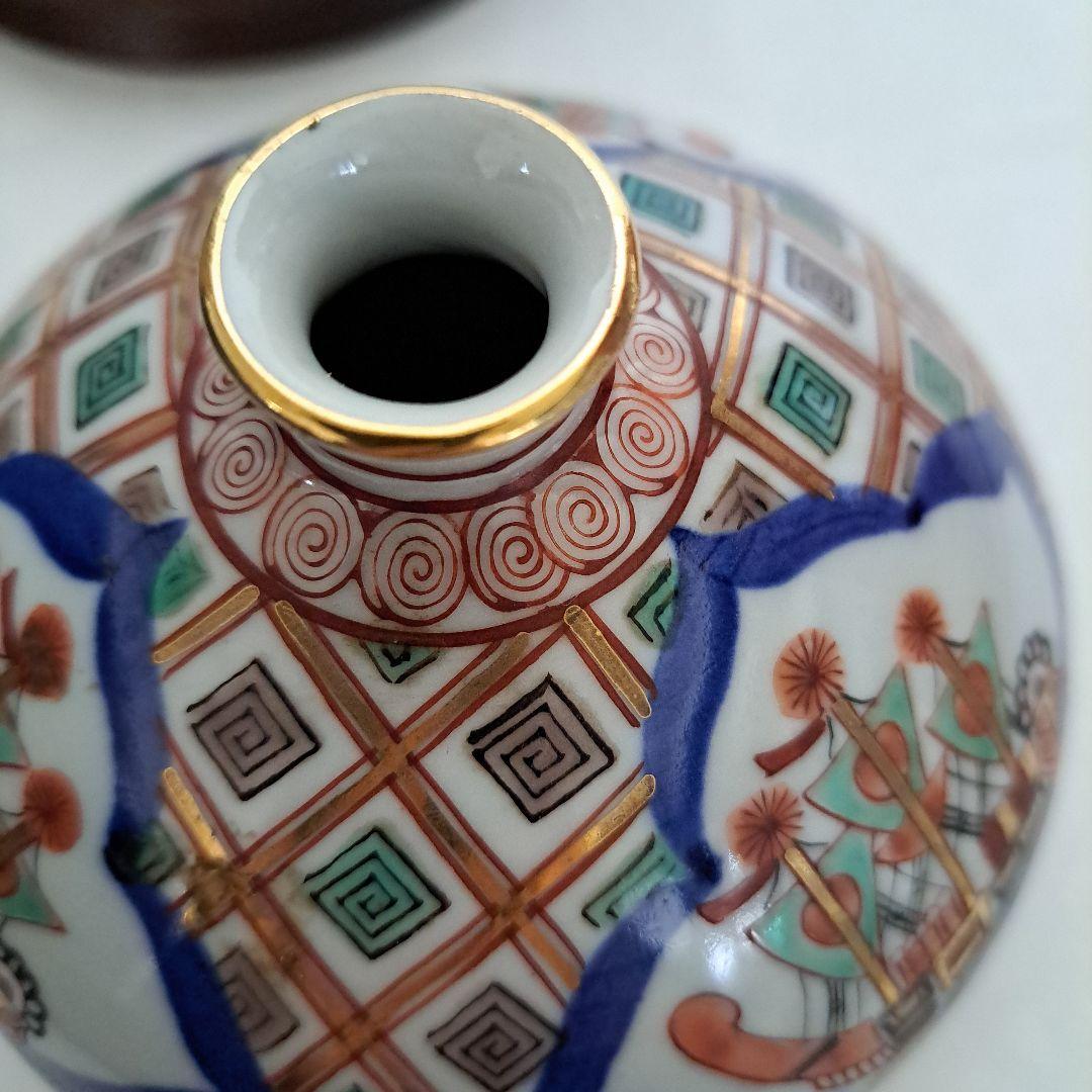 江戸中期　油壺　極上品　大型　　オランダ古船　金彩赤絵　大明盛化年