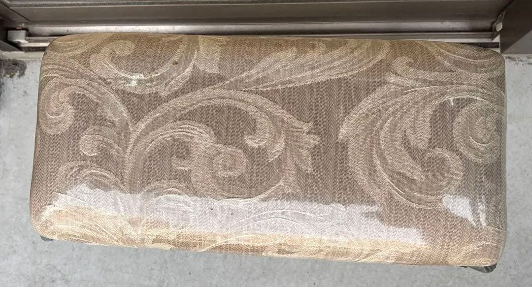 フレンチアンティーク風 ロートアイアン ファ ブリック ベンチ スツール