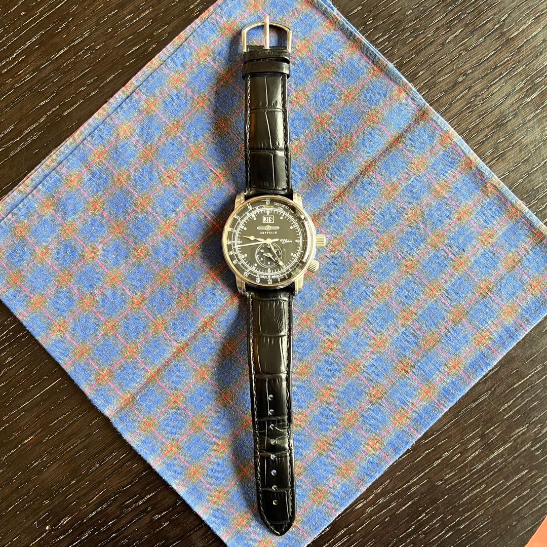 Zeppelin 100jahre デュアルタイム ブラック腕時計