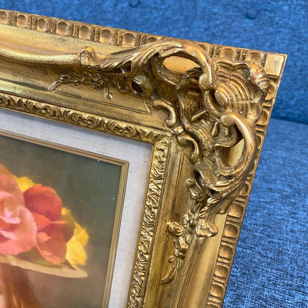 進 徹■花飾りの帽子の女性■油彩■額付絵画