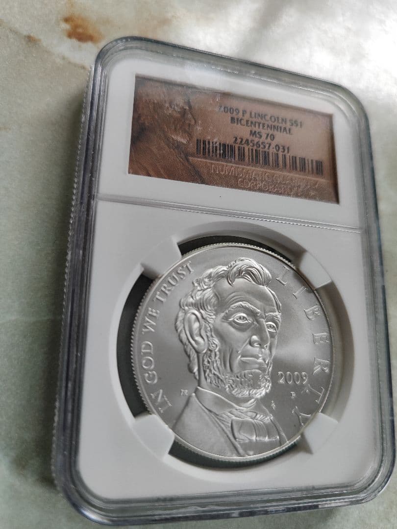★最高鑑定 2009年 アメリカ リンカーン 1ドル 銀貨 NGC MS70