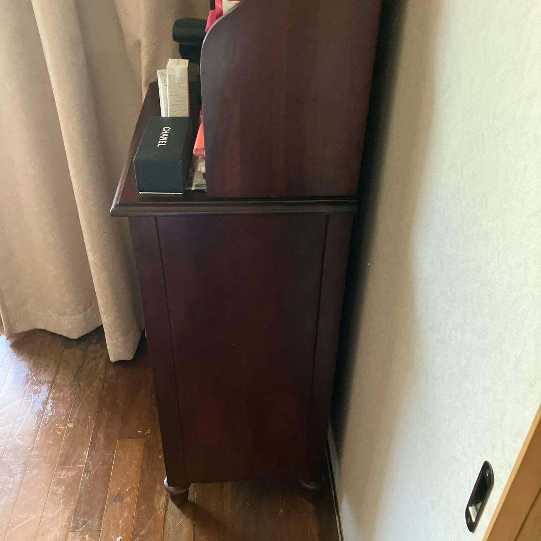 木製ダークブラウンチェスト 5引き出し