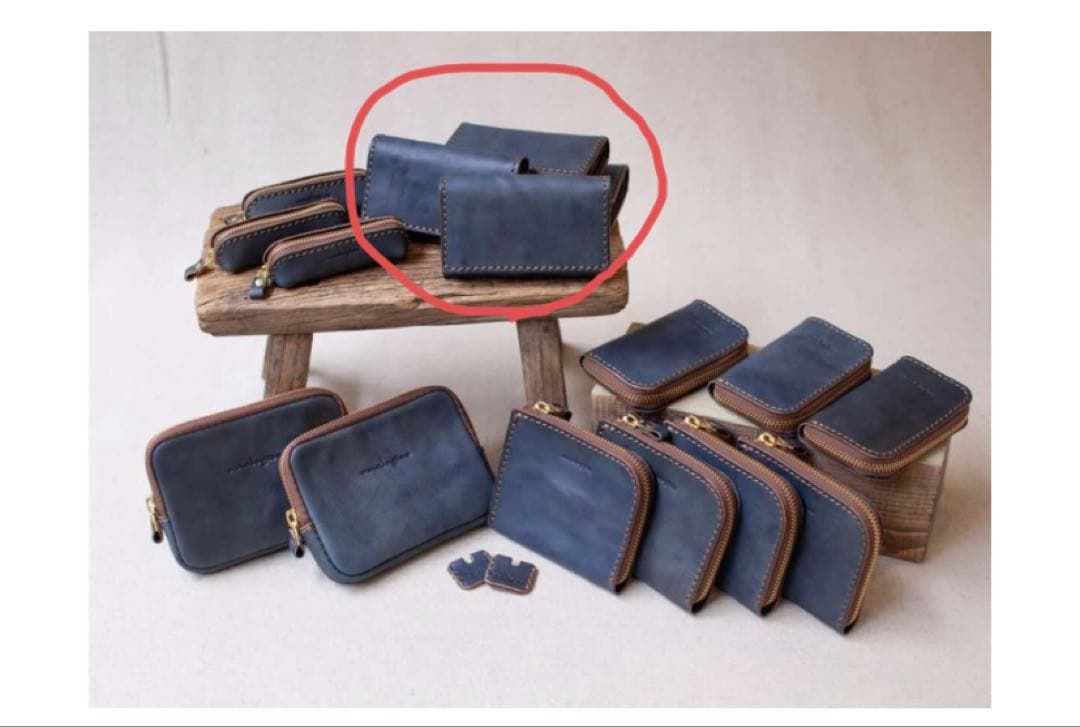 む*ん様 analogico ボタン留め名刺入れ 限定　藍染め