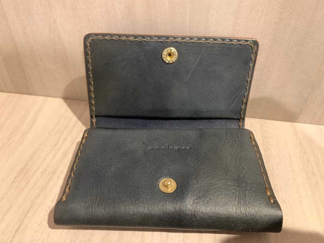 む*ん様 analogico ボタン留め名刺入れ 限定　藍染め