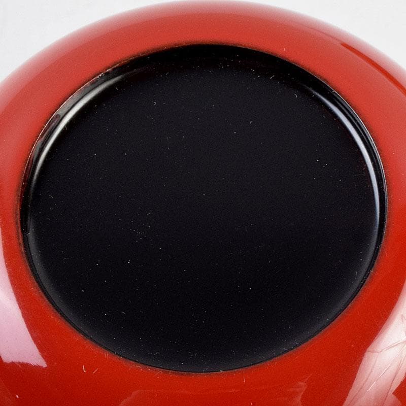 茶道具　蒔絵師　筑城筑良作　朱キンマ　中棗　共箱　V　9043