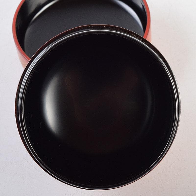 茶道具　蒔絵師　筑城筑良作　朱キンマ　中棗　共箱　V　9043