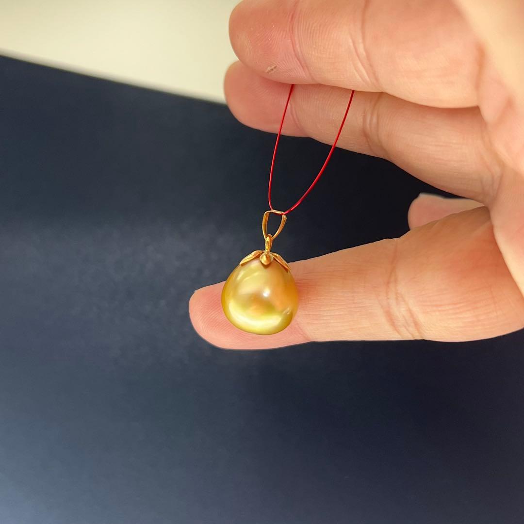 【新品未使用】南洋真珠ペンダント K18 12.5-13mm ゴールド