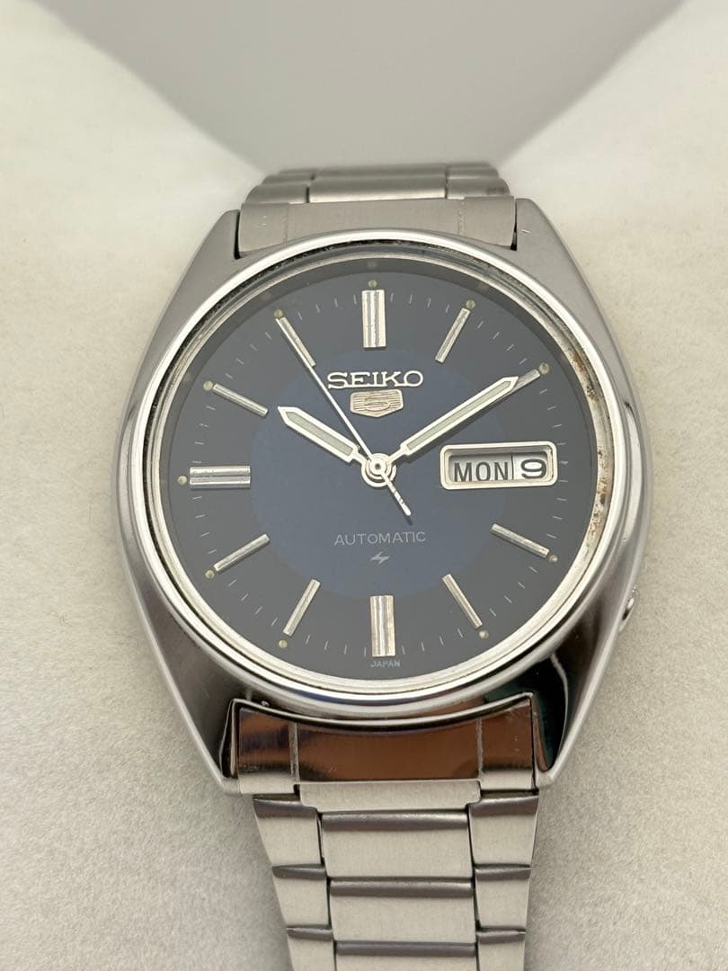 ヴィンテージ セイコー5 自動巻き メンズウォッチ 6309 ブルーダイヤル