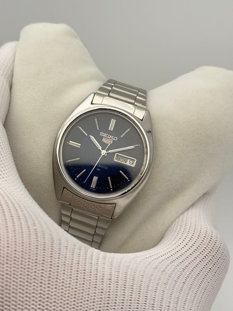 ヴィンテージ セイコー5 自動巻き メンズウォッチ 6309 ブルーダイヤル