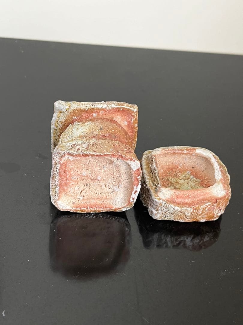 岸野寛　伊賀焼〆香合　京都思文閣個展　共箱　五輪塔　茶道　茶道具　陶芸