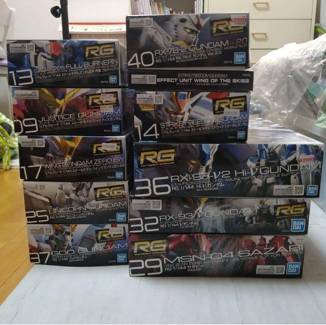 RGガンプラセット　10体+水転写式デカール+オプション