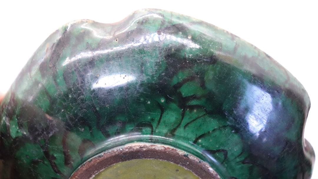 江戸　古九谷　角皿　吉田屋　木箱付　送料込み1223