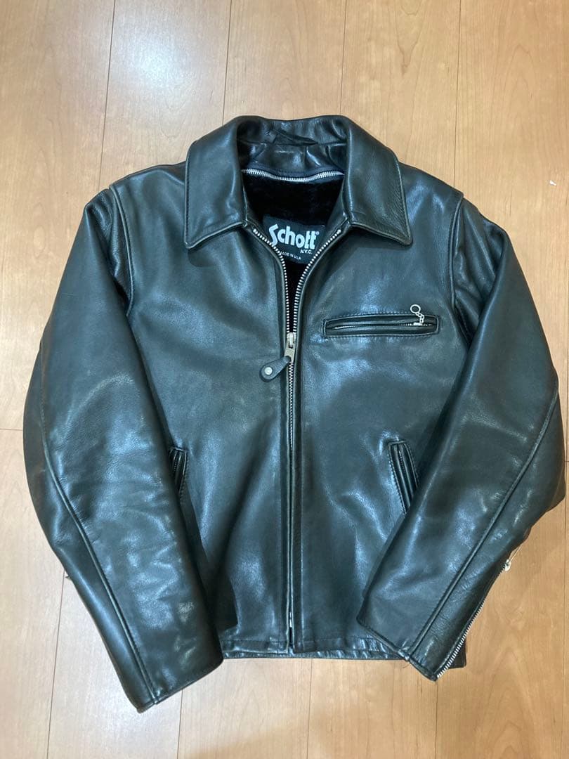 Schott 642 ボアライナー付 シングル ライダース ジャケットサイズ34