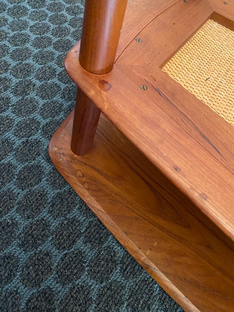 希少　デンマーク　ピーター◦ビッツ　サイドテーブル 　チーク/ラタン