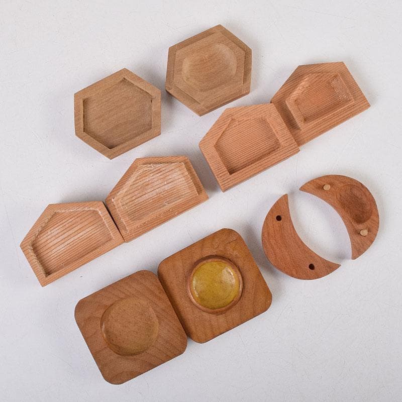 茶道具　木彫　月形香合　稲香合など　５点まとめて　V　R9255