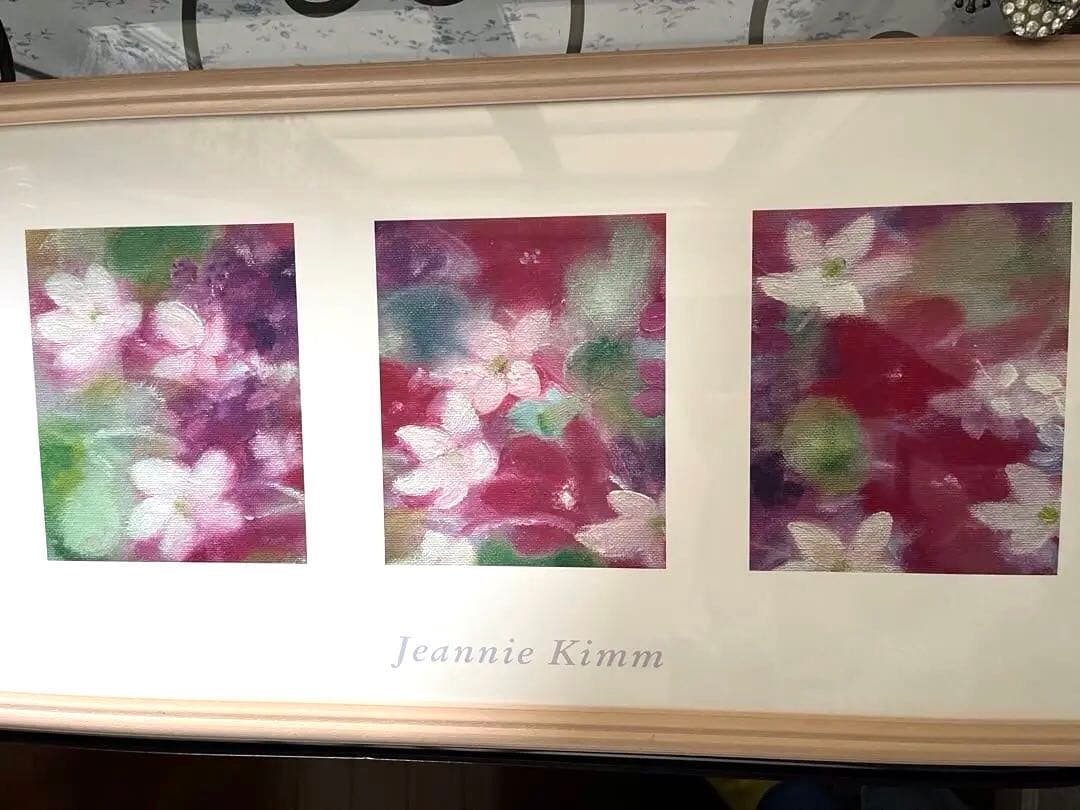 額入り　ポスター　ジニー・キム　紫系　未使用　インテリア