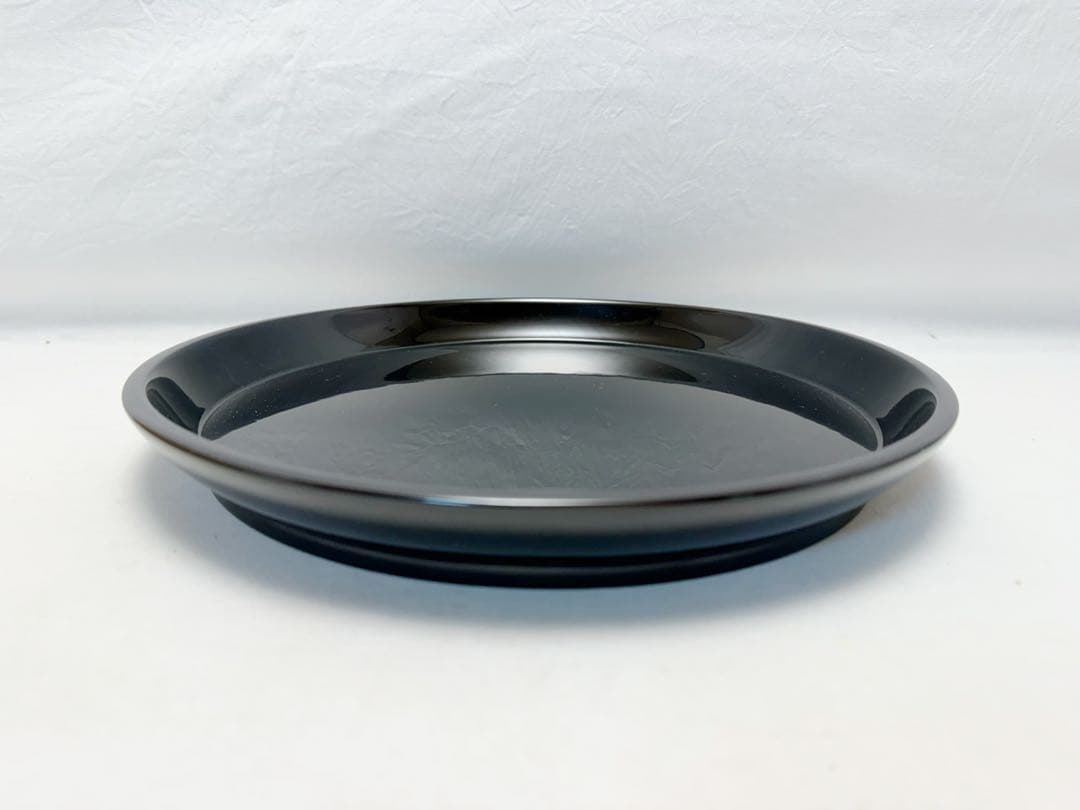 未使用 茶道具 木製黒真塗 大円盆 丸盆 圓能斎好 紙箱