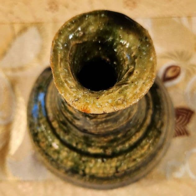 未使用　徳利　小割哲也　陶房　無心窯　織部　作家　とっくり　陶芸　酒器　陶器