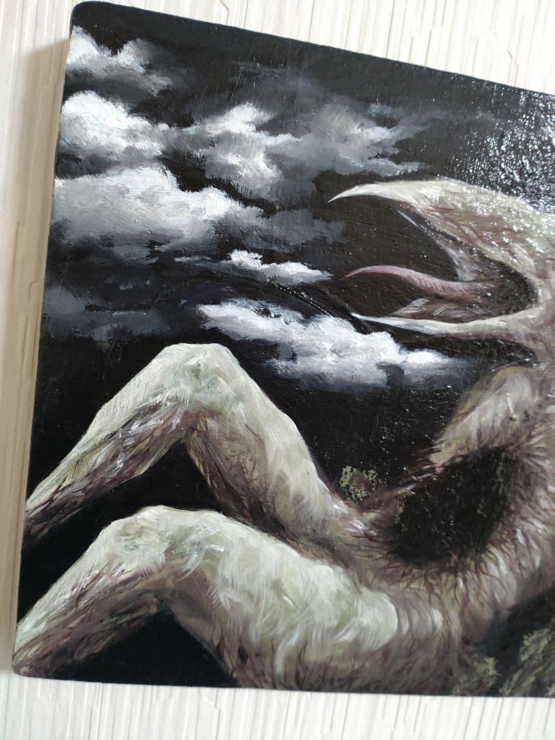 油絵【叫び】シュールレアリスム◆1点物の原画◆作者サイン入り◆F3号キャンバス