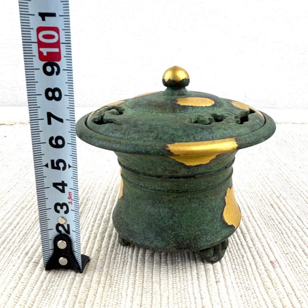 【新品未使用】平安 秦蔵六造 塗金銅香炉 瑞雲 共箱 あり